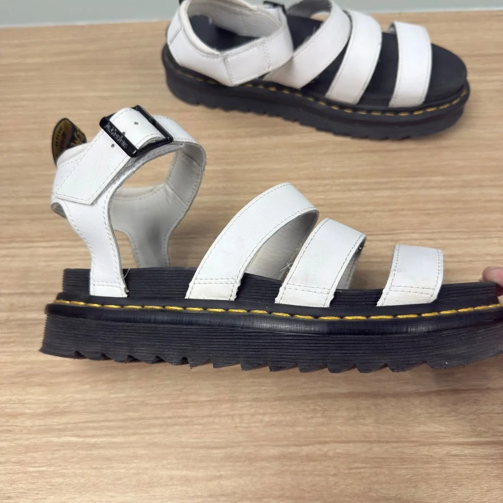 Dr. Martens Blaire Gladiator Sandals Womens 9 White Platform Strappy Lightweight